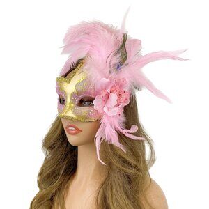 Women Costume Venetian mask Feather Masquerade Party Masks